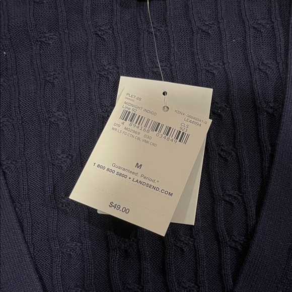 Lands' End Women's Deep Blue Cardigan - Picture 3 of 5